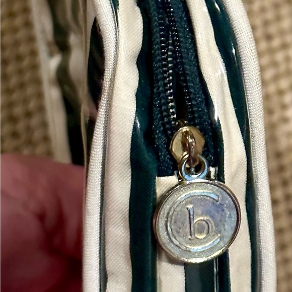 Women’s Striped Travel Cosmetic Case/Bag & Matching Lipstick Holder w/ Mirror - Picture 6 of 16